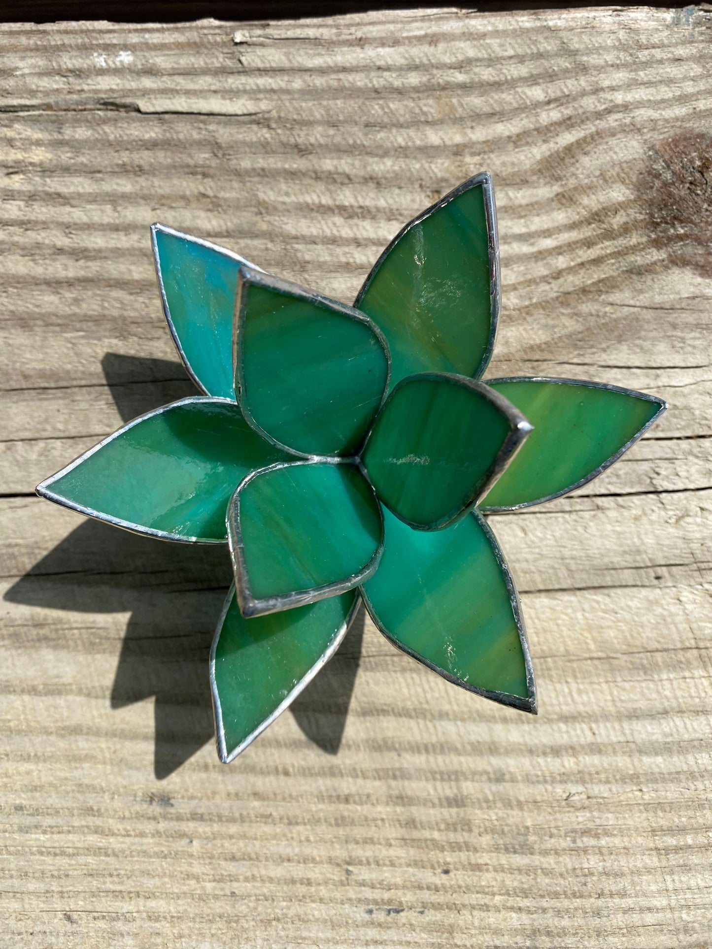 ORIGINAL Opaque Stained Glass Succulent Sculpture for plant lovers