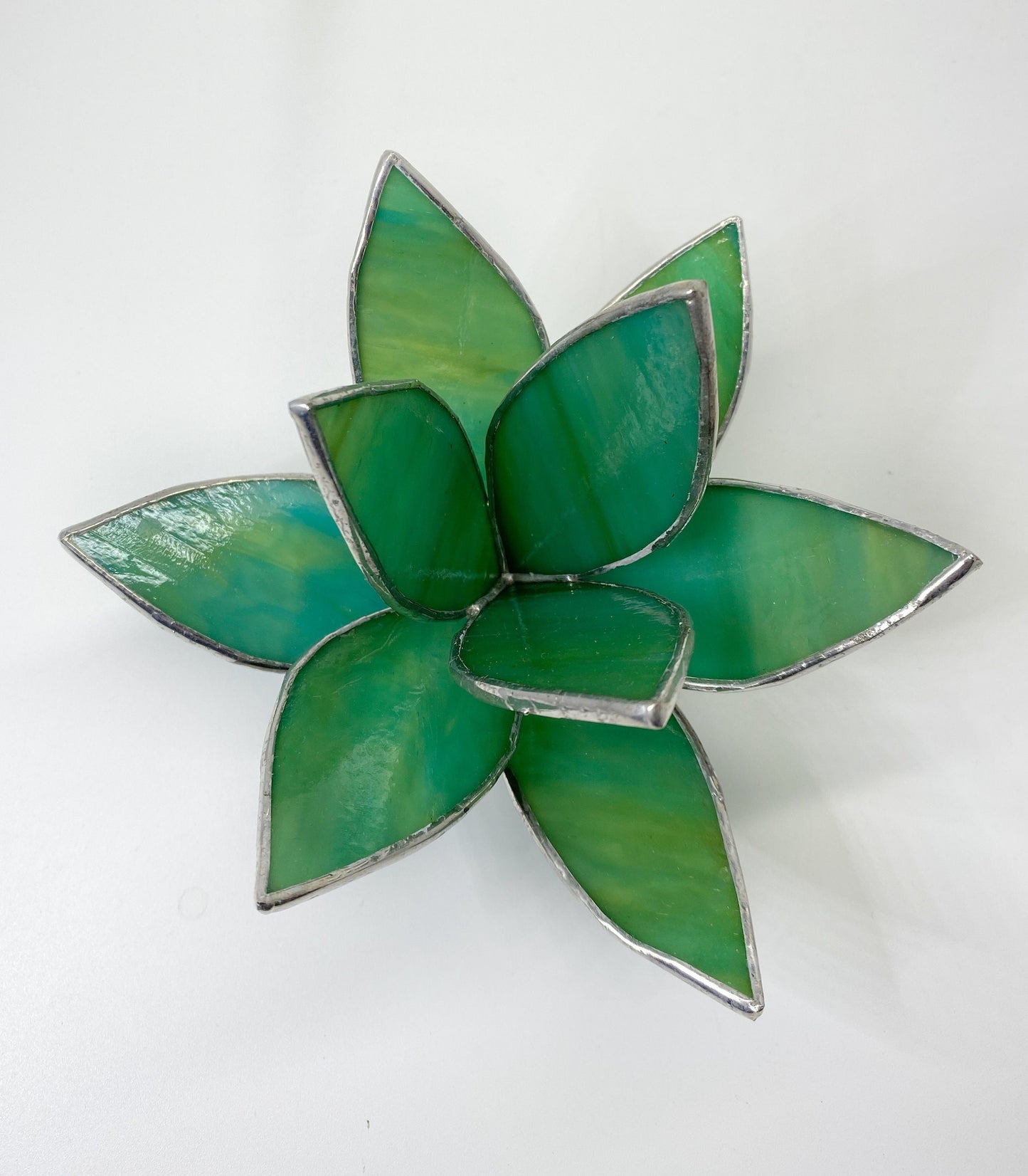 ORIGINAL Opaque Stained Glass Succulent Sculpture for plant lovers