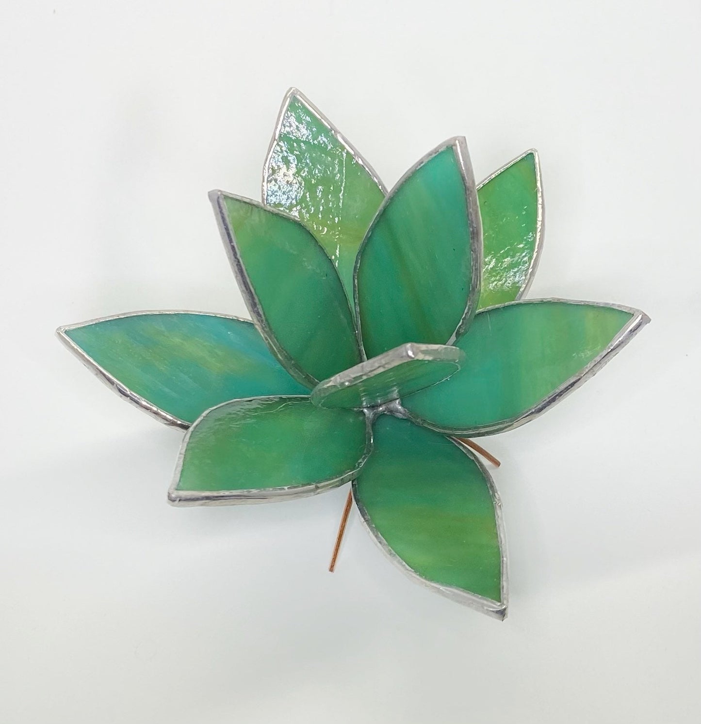 ORIGINAL Opaque Stained Glass Succulent Sculpture for plant lovers