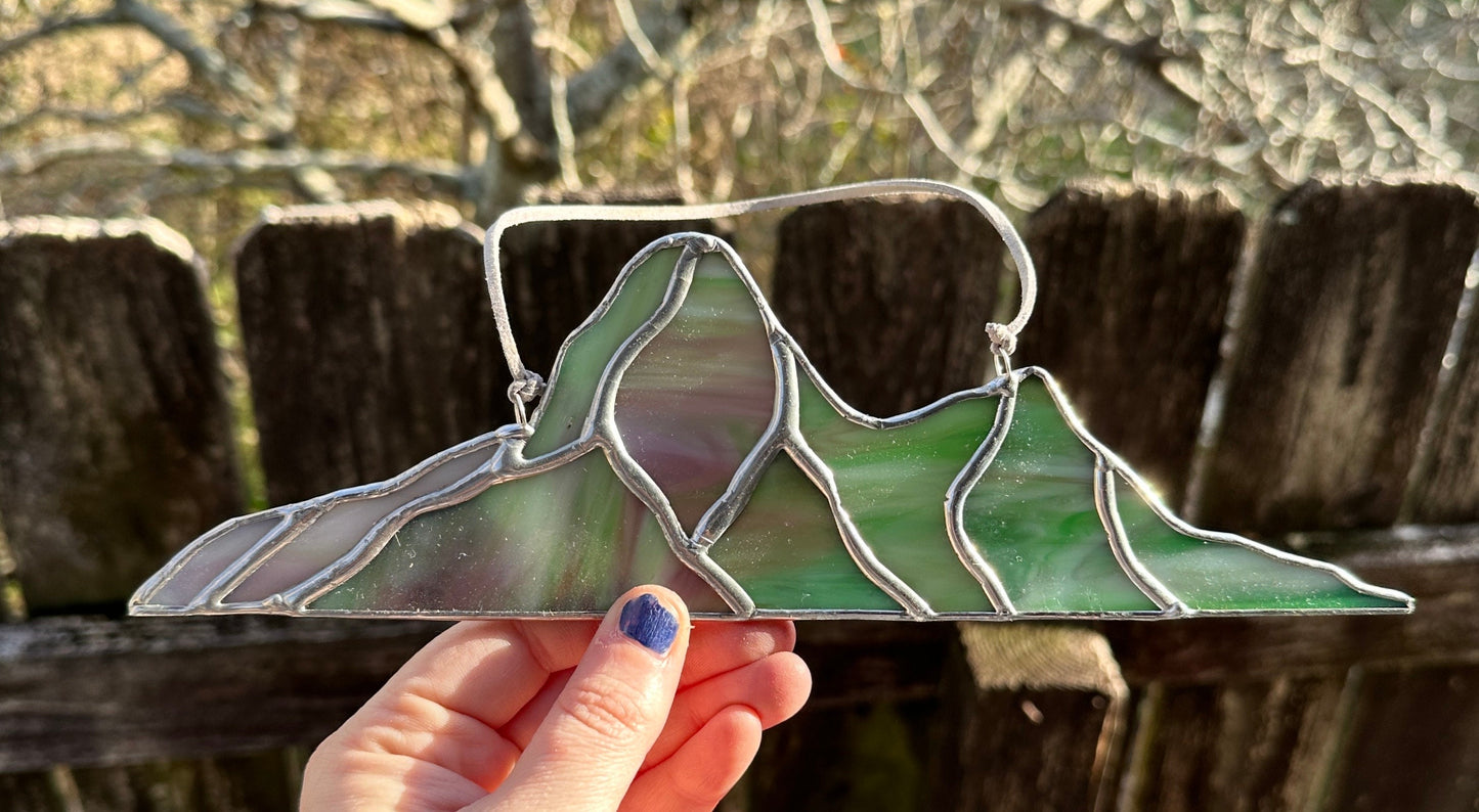 Mountain range Stained glass sun catcher