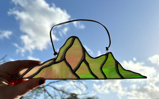 Mountain range Stained glass sun catcher