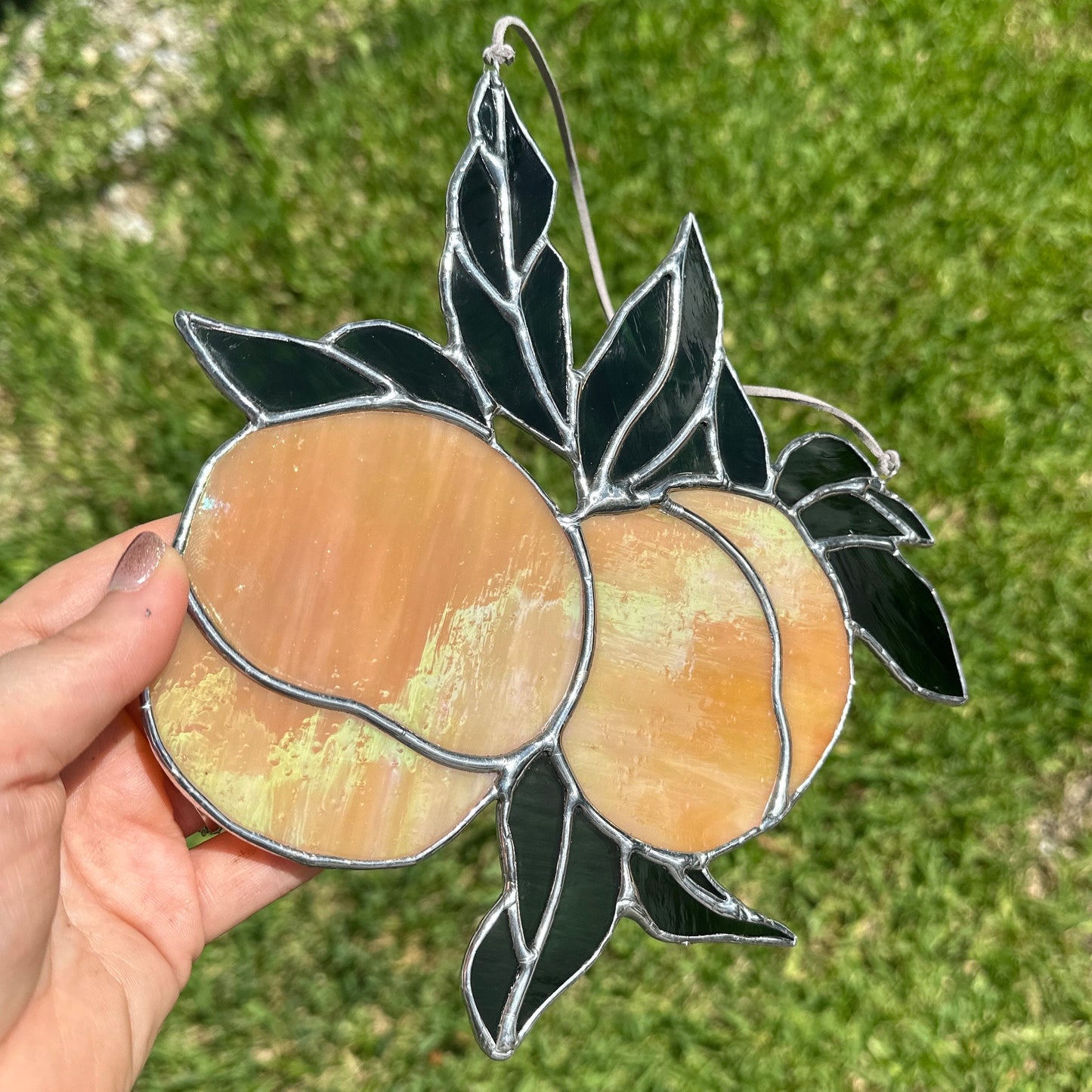 Stained Glass Juicy Georgia Peaches Sun Catcher