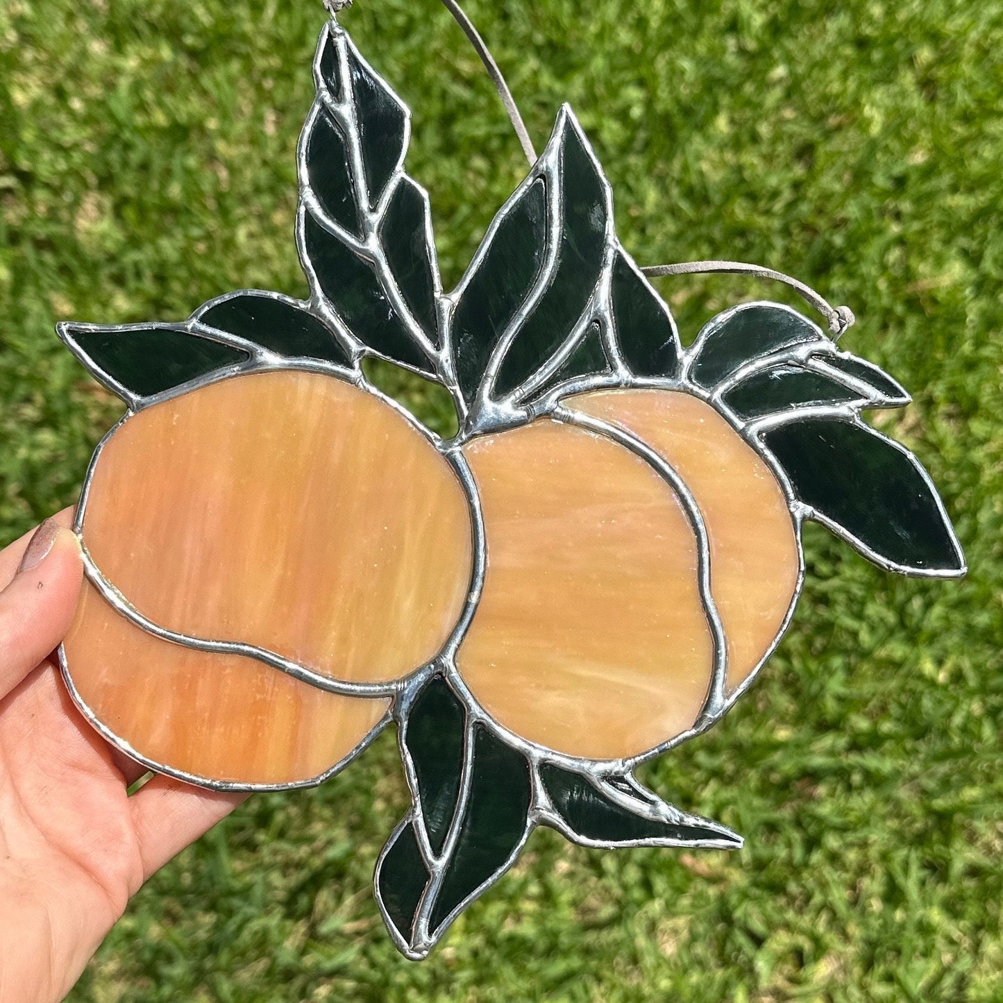 Stained Glass Juicy Georgia Peaches Sun Catcher