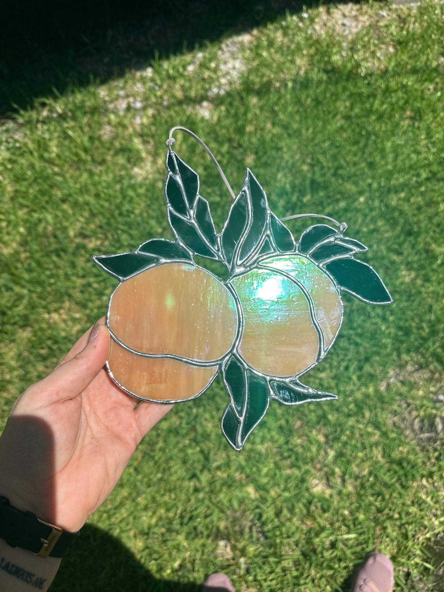 Stained Glass Juicy Georgia Peaches Sun Catcher