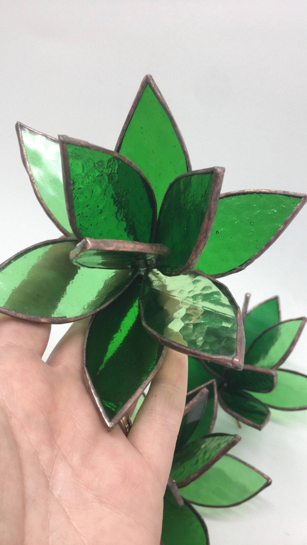 ORIGINAL Stained Glass Succulent Sculpture for plant lovers