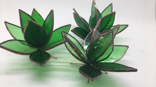 ORIGINAL Stained Glass Succulent Sculpture for plant lovers