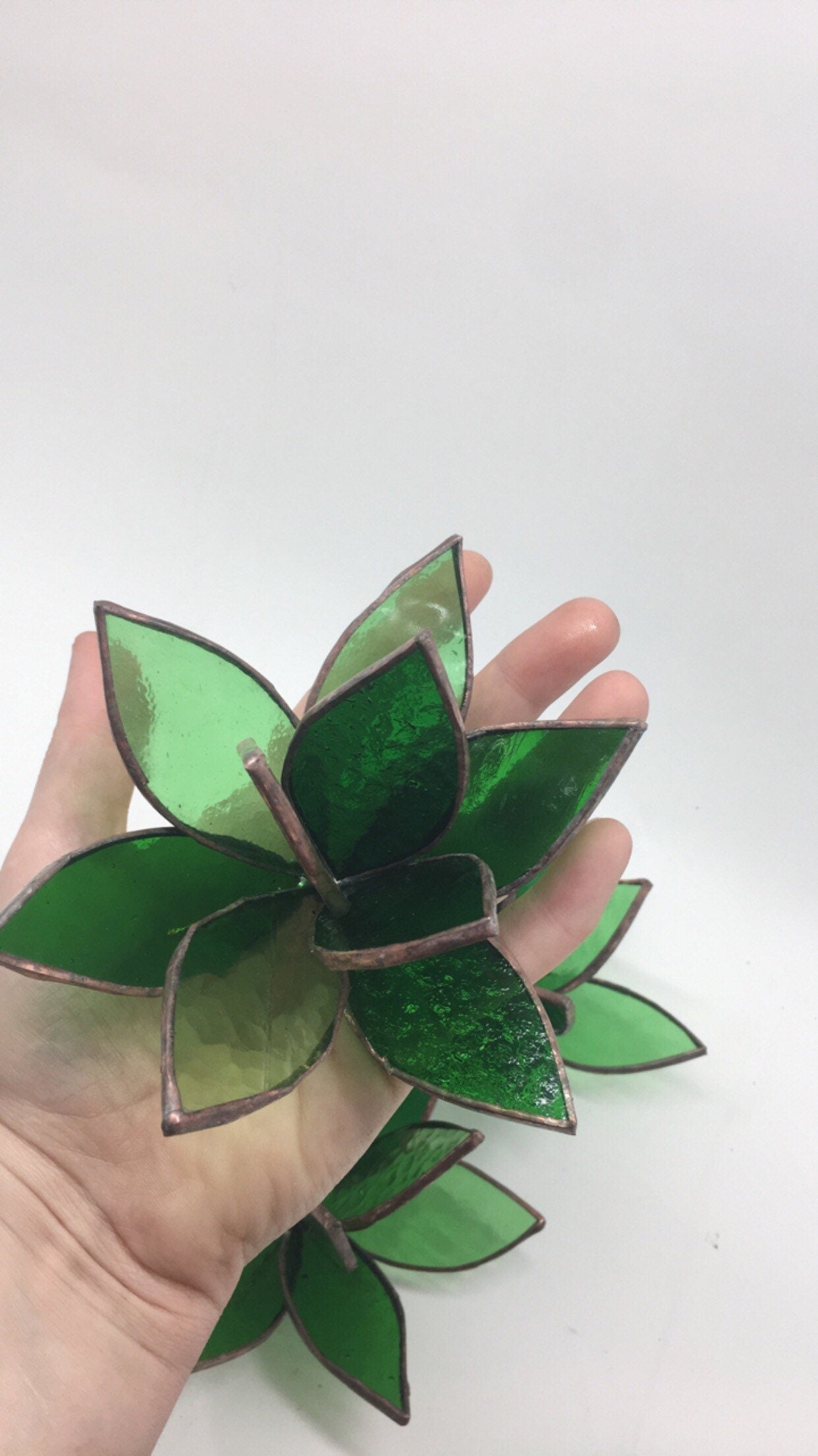 ORIGINAL Stained Glass Succulent Sculpture for plant lovers