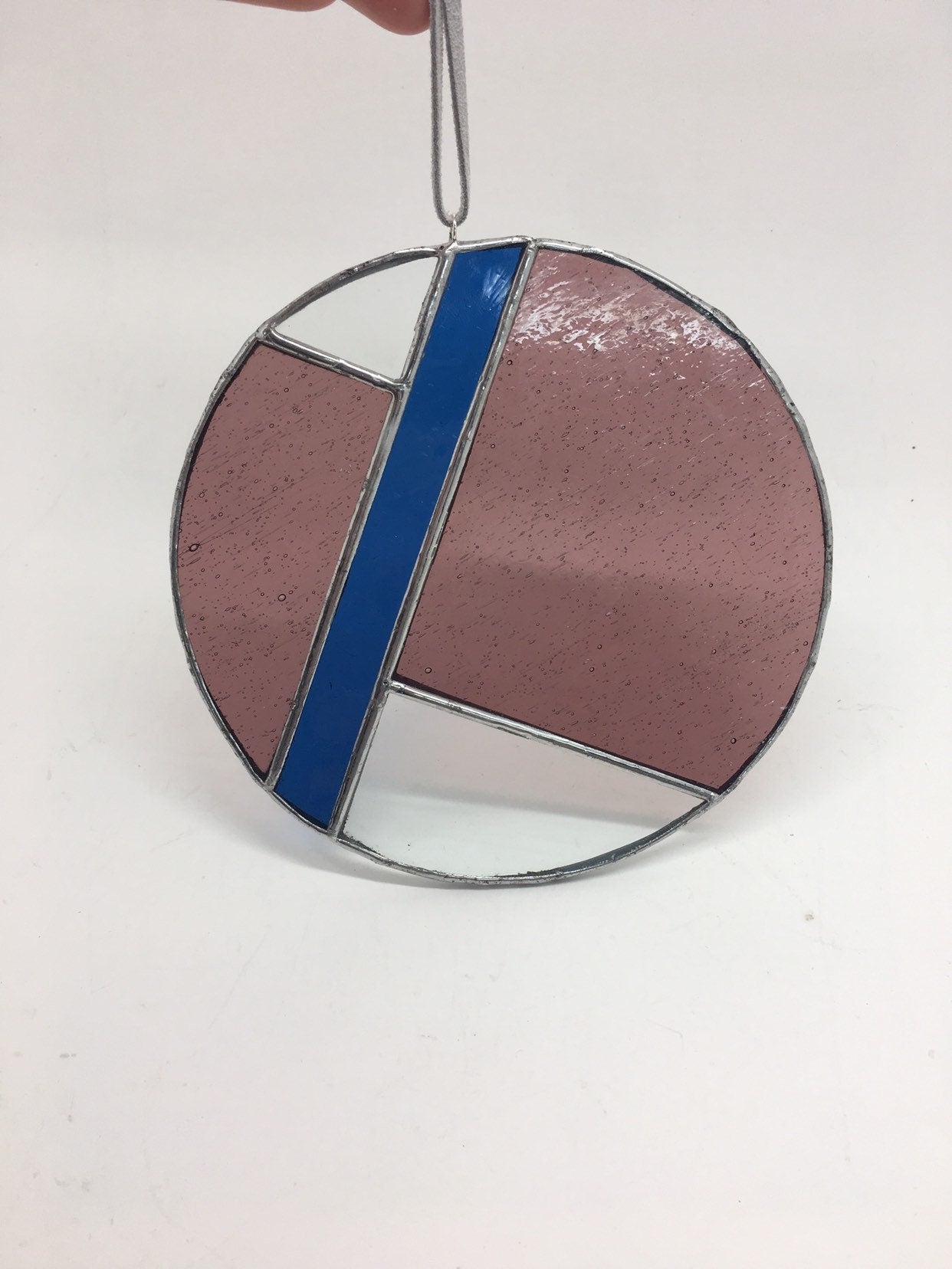 Modern Geometric Circle Stained Glass Sun Catcher