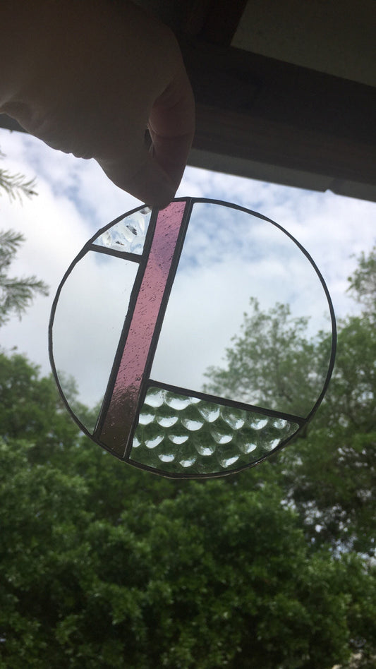 Modern Geometric Circle Stained Glass Sun Catcher