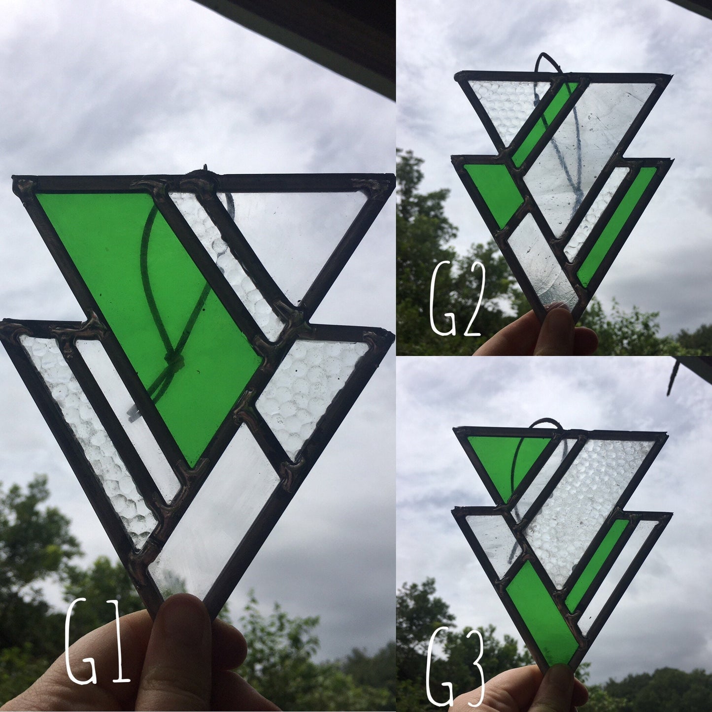 Geometric Stained Glass Sun Catcher