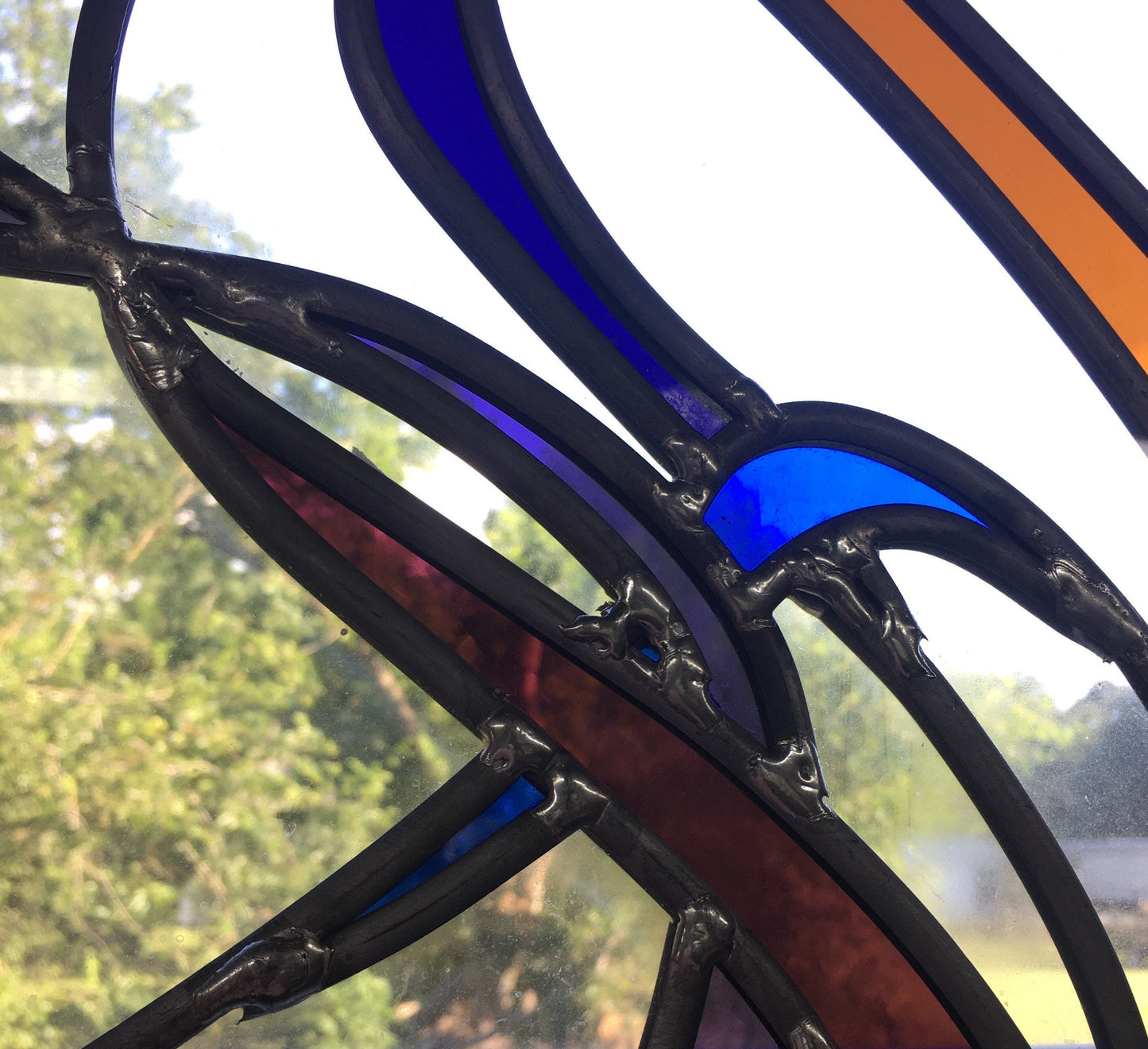 Contemporary Ribbon Stained Glass Panel