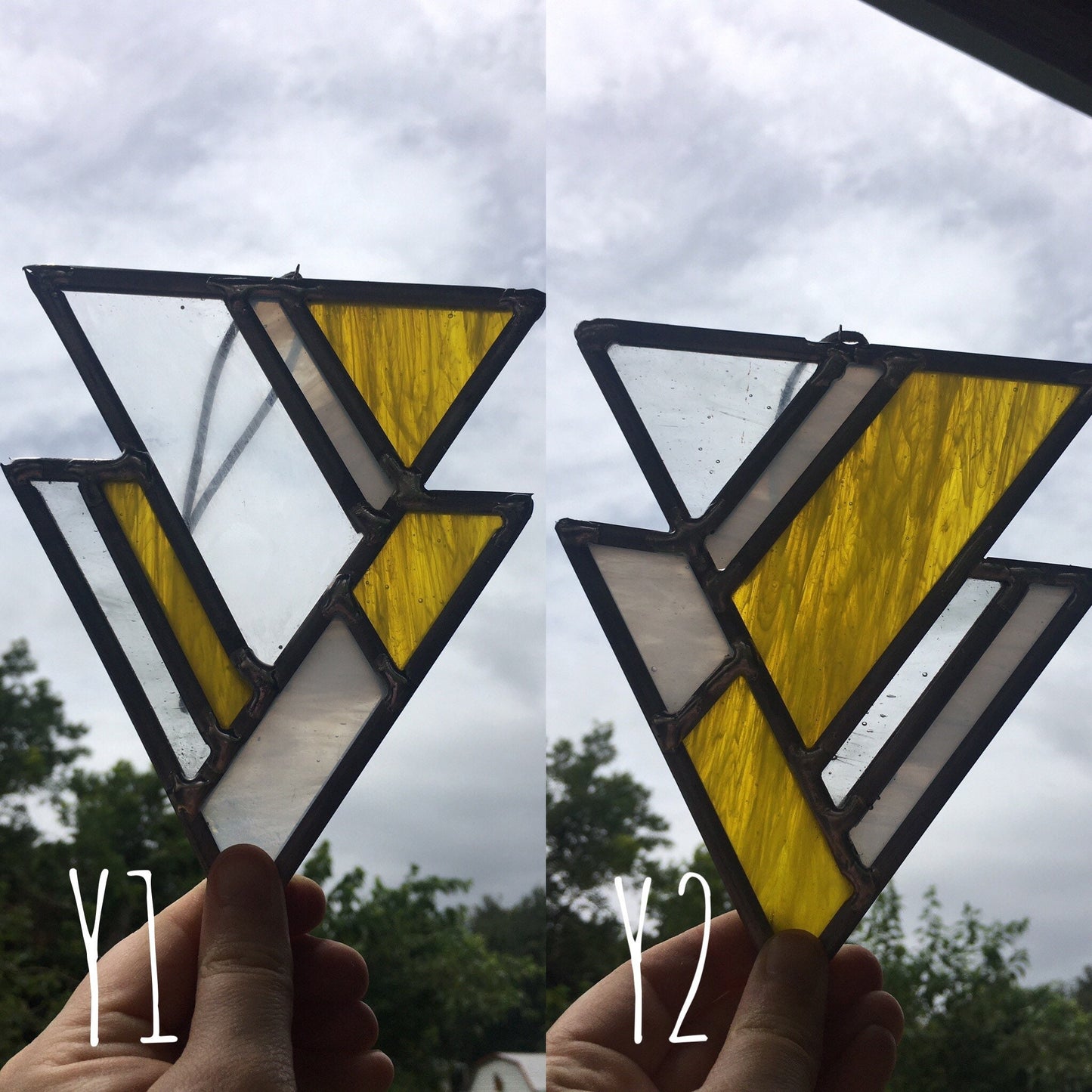 Geometric Stained Glass Sun Catcher