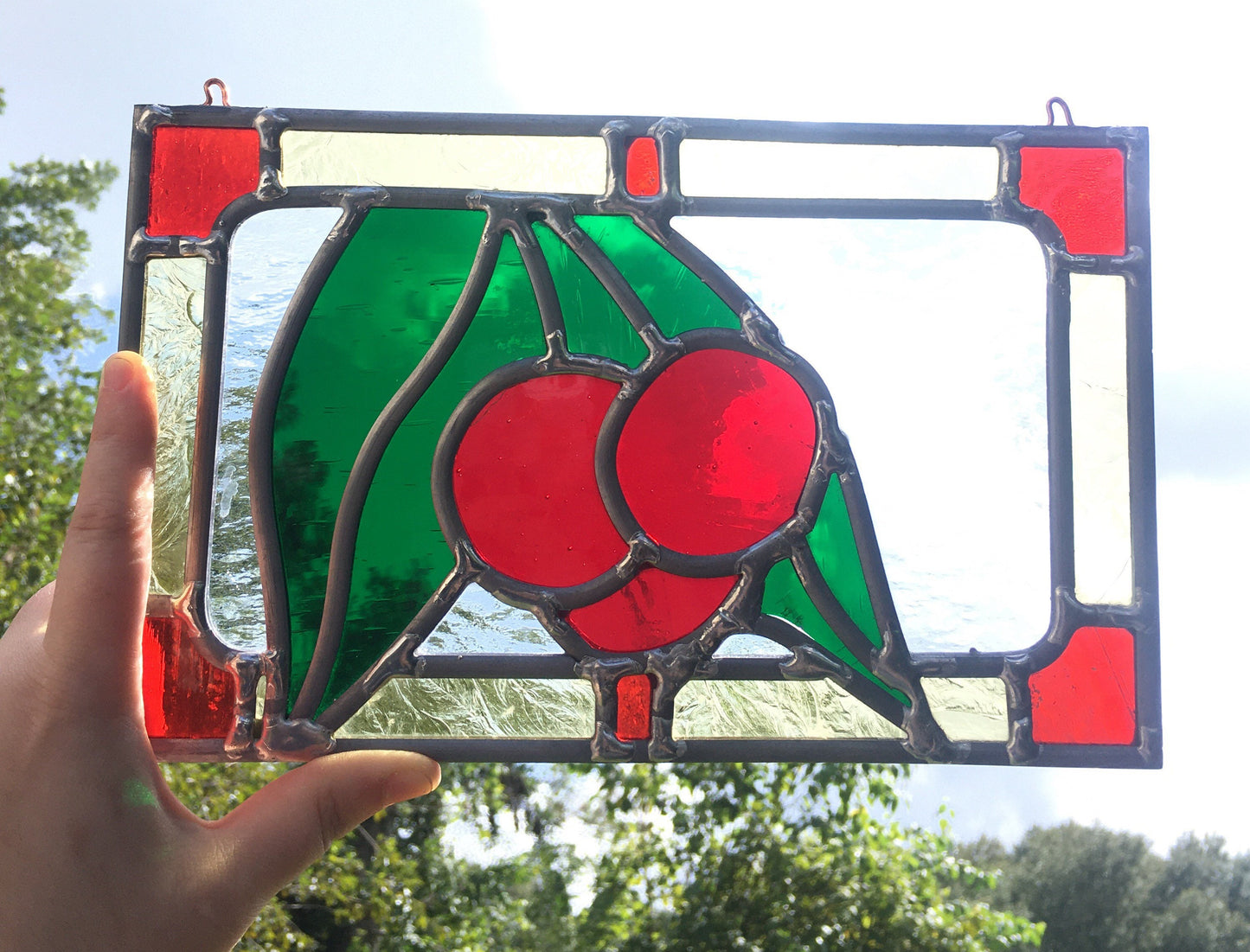 Retro Citrus Fruit Stained Glass Panel