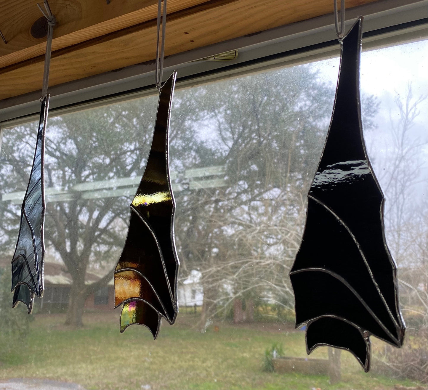 Sleepy Bats Stained Glass Bat Sun Catcher