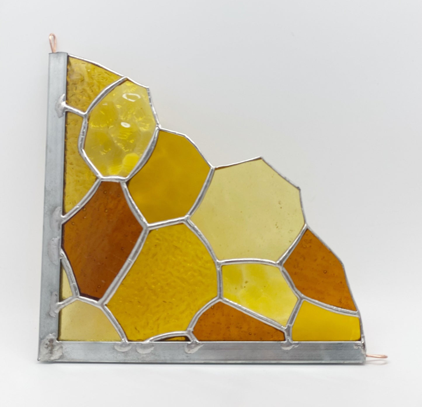 Whimsical Honeycomb Stained Glass Spinner Corner, Single