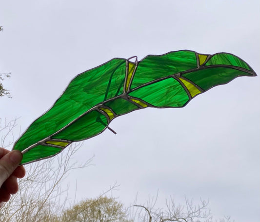 Banana Plant Leaf Stained Glass Sun Catcher