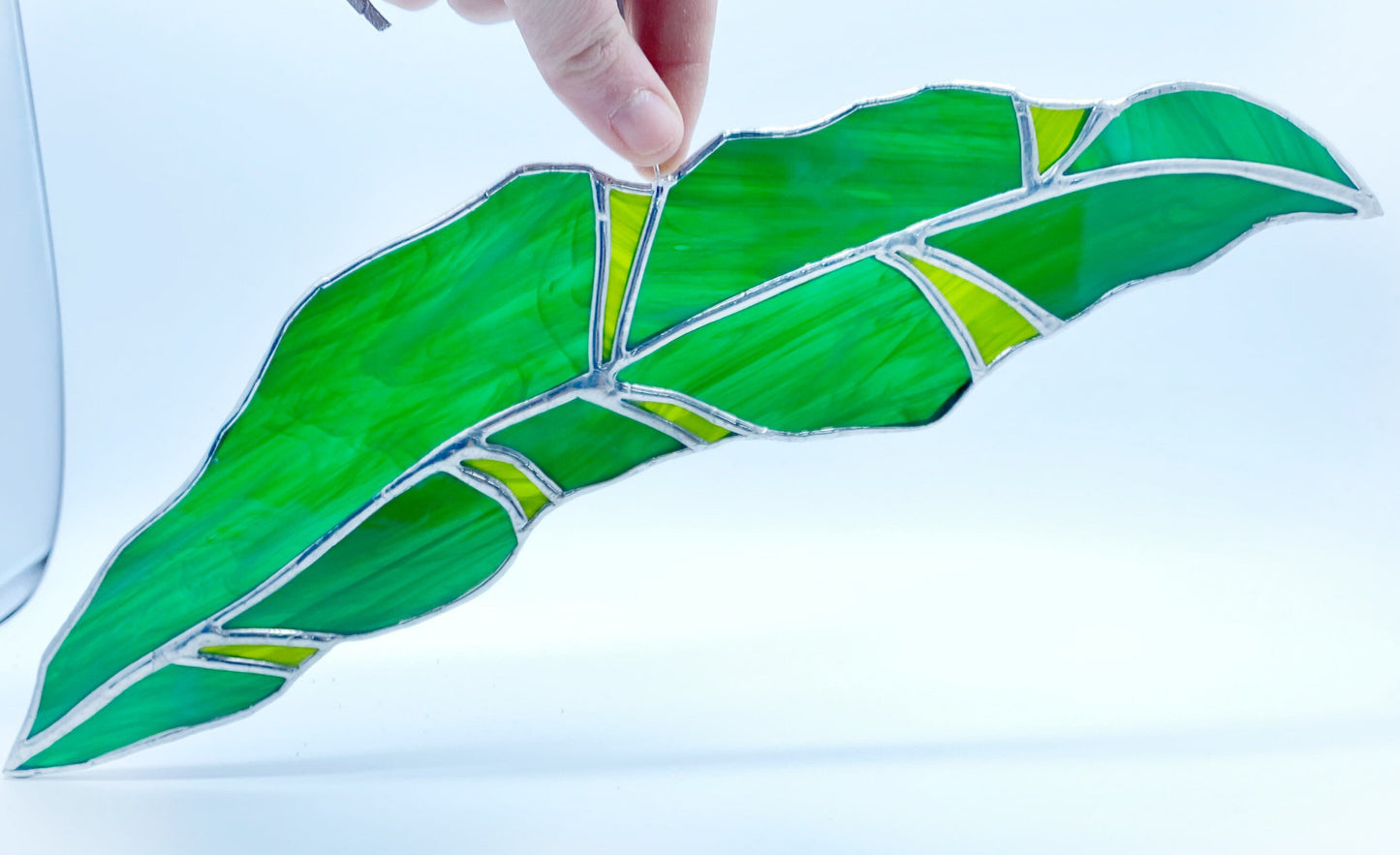 Banana Plant Leaf Stained Glass Sun Catcher