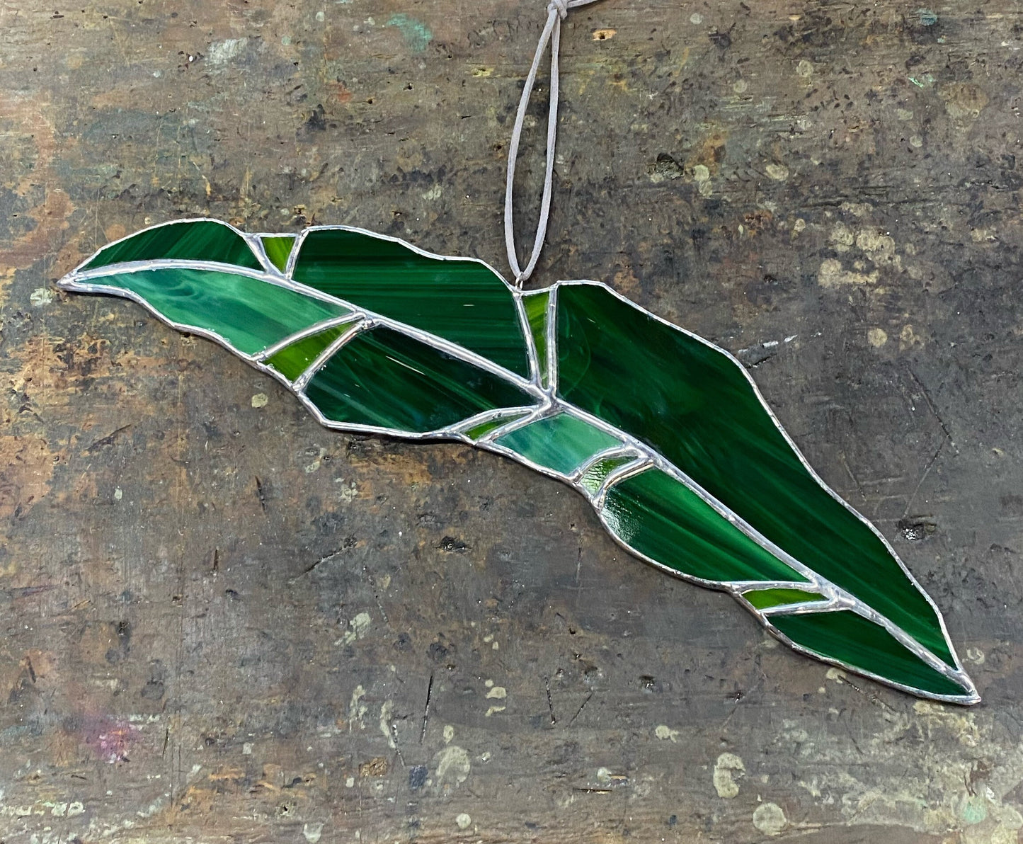 Banana Plant Leaf Stained Glass Sun Catcher