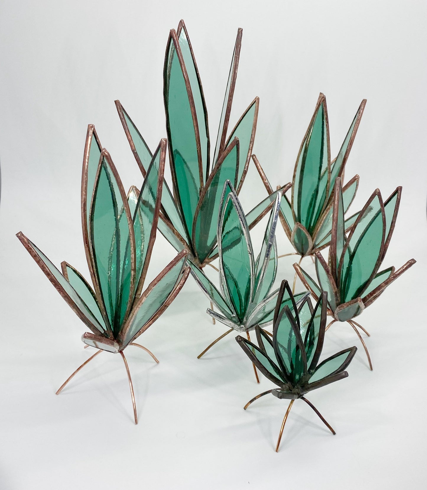 stained glass succulents ORIGINAL Stained Glass Snake Plants Succulents – AG Glass Studio