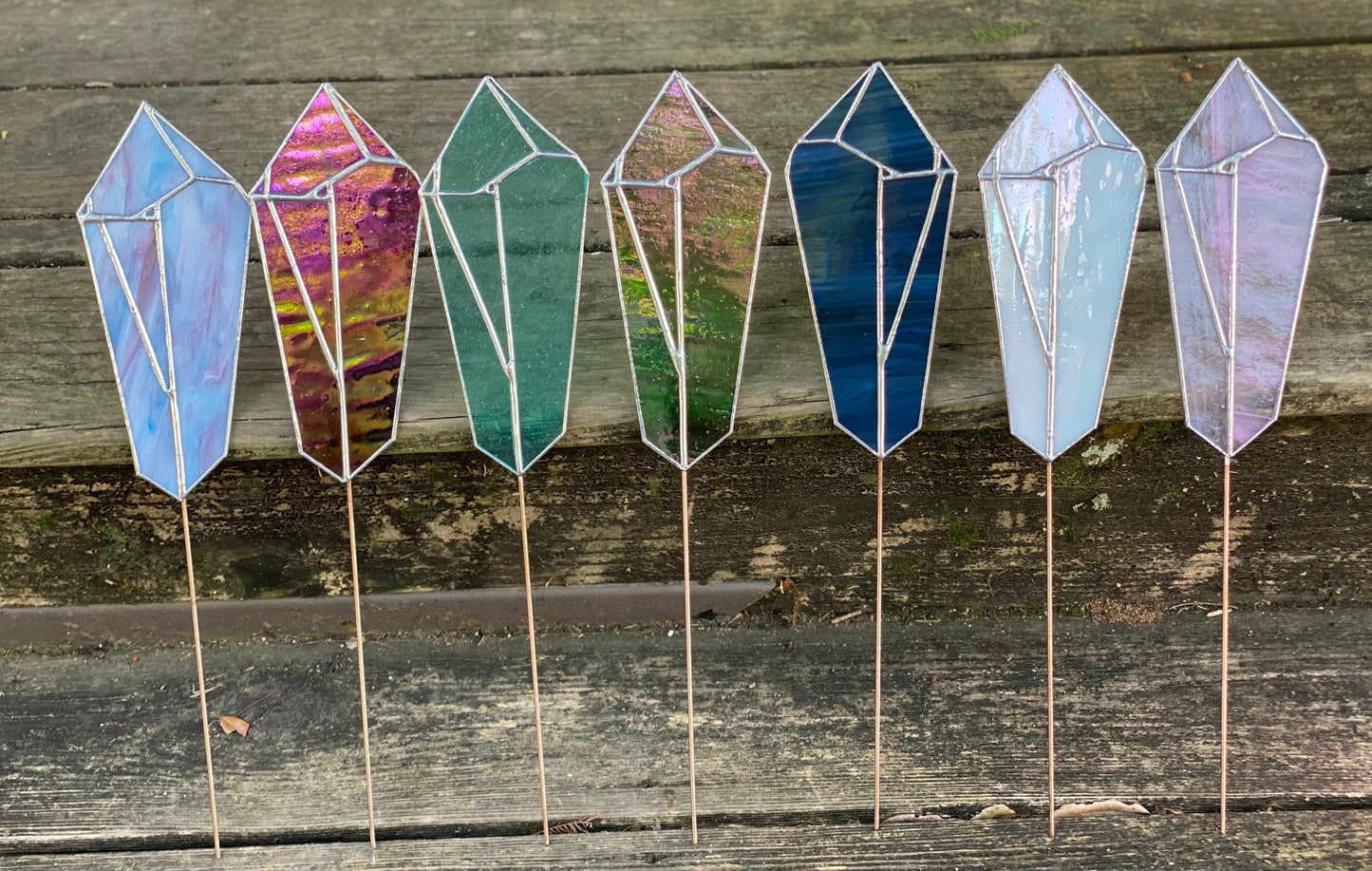 Stained Glass Crystal Garden Plant Stake