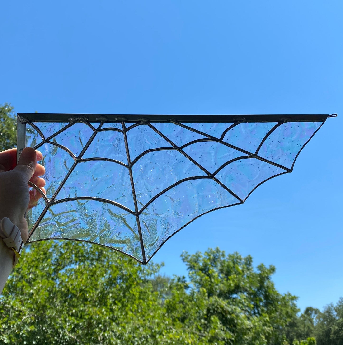 Spider Web Corner Stained Glass Spinner