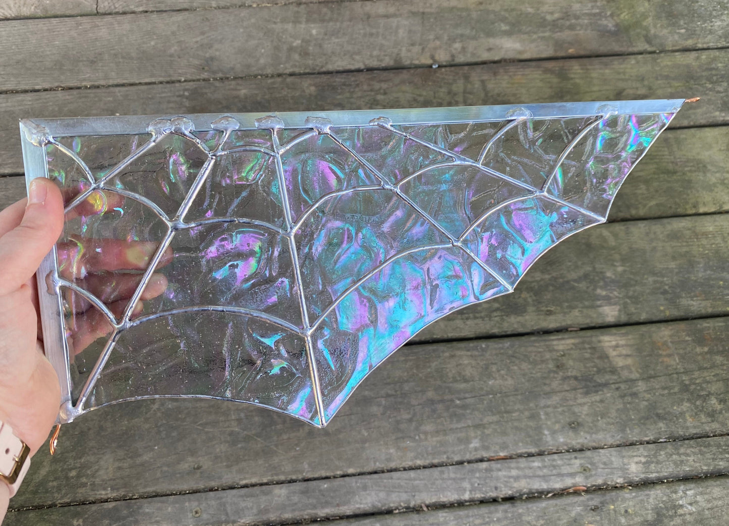 Spider Web Corner Stained Glass Spinner