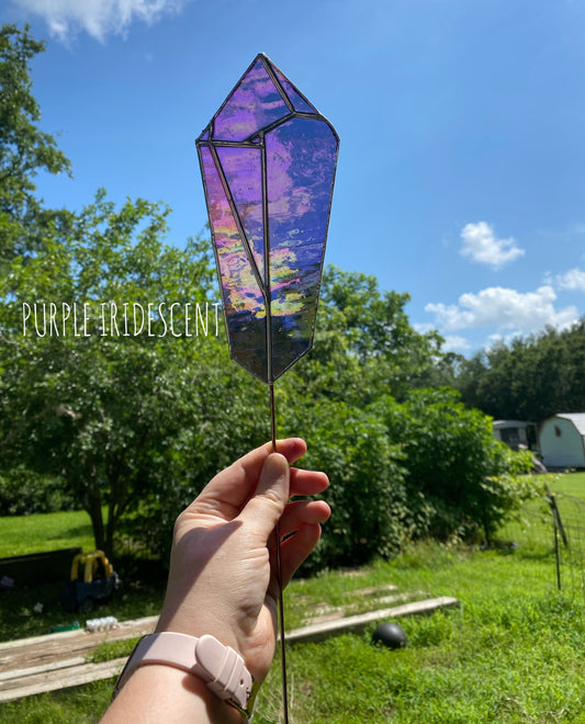 Stained Glass Crystal Garden Plant Stake