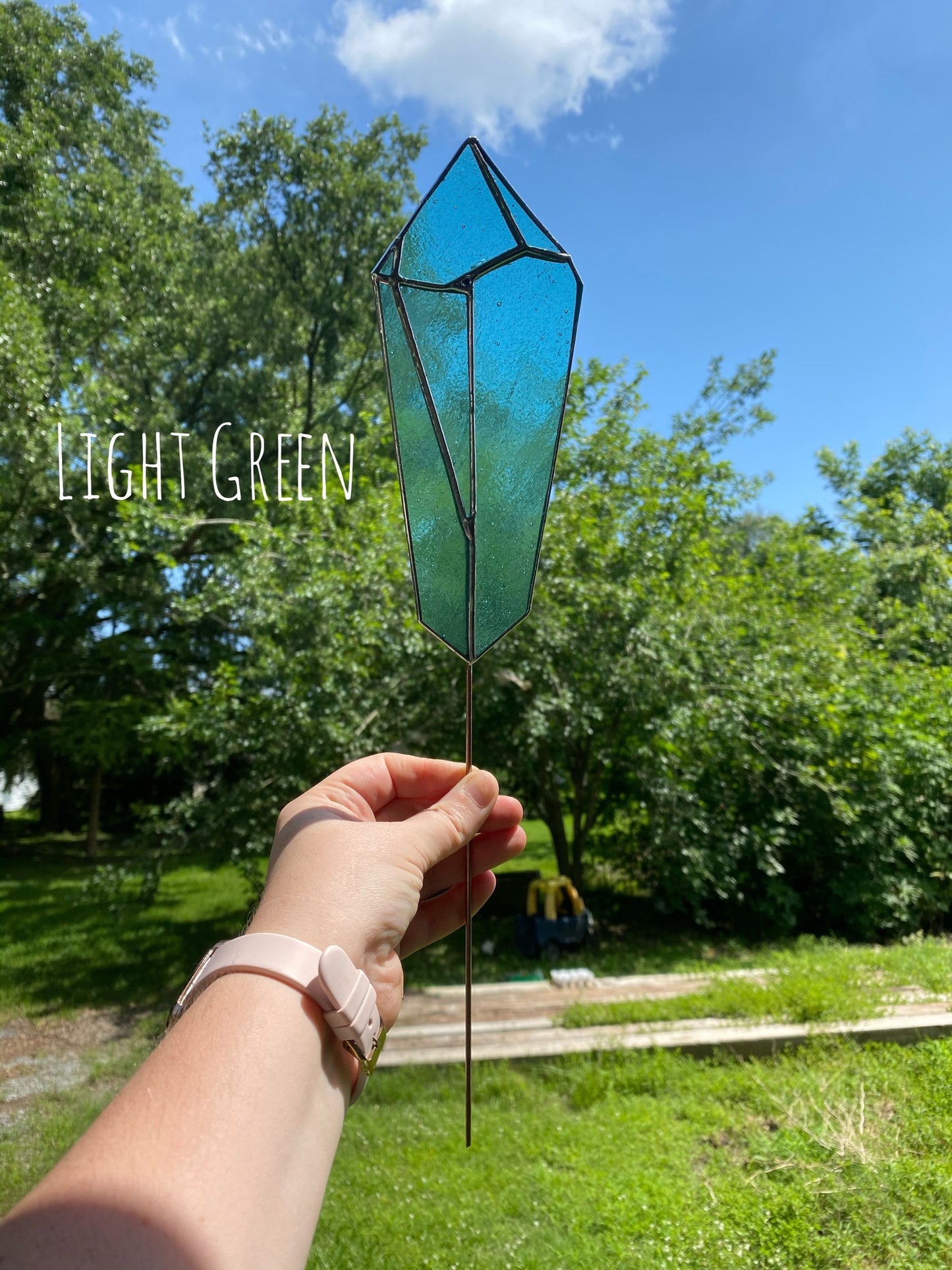 Stained Glass Crystal Garden Plant Stake