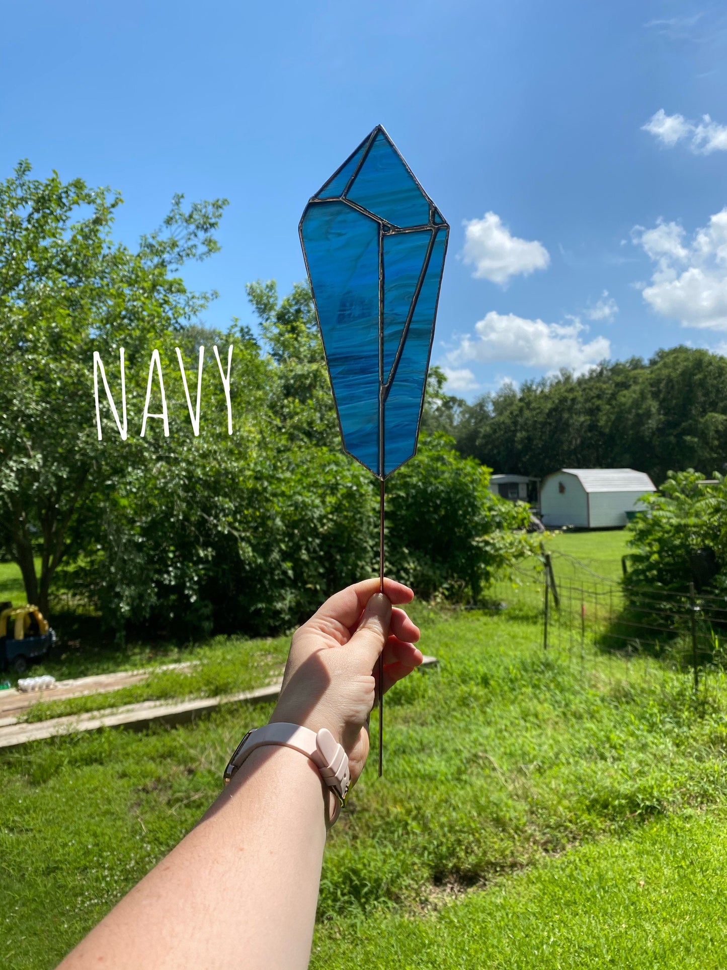 Stained Glass Crystal Garden Plant Stake