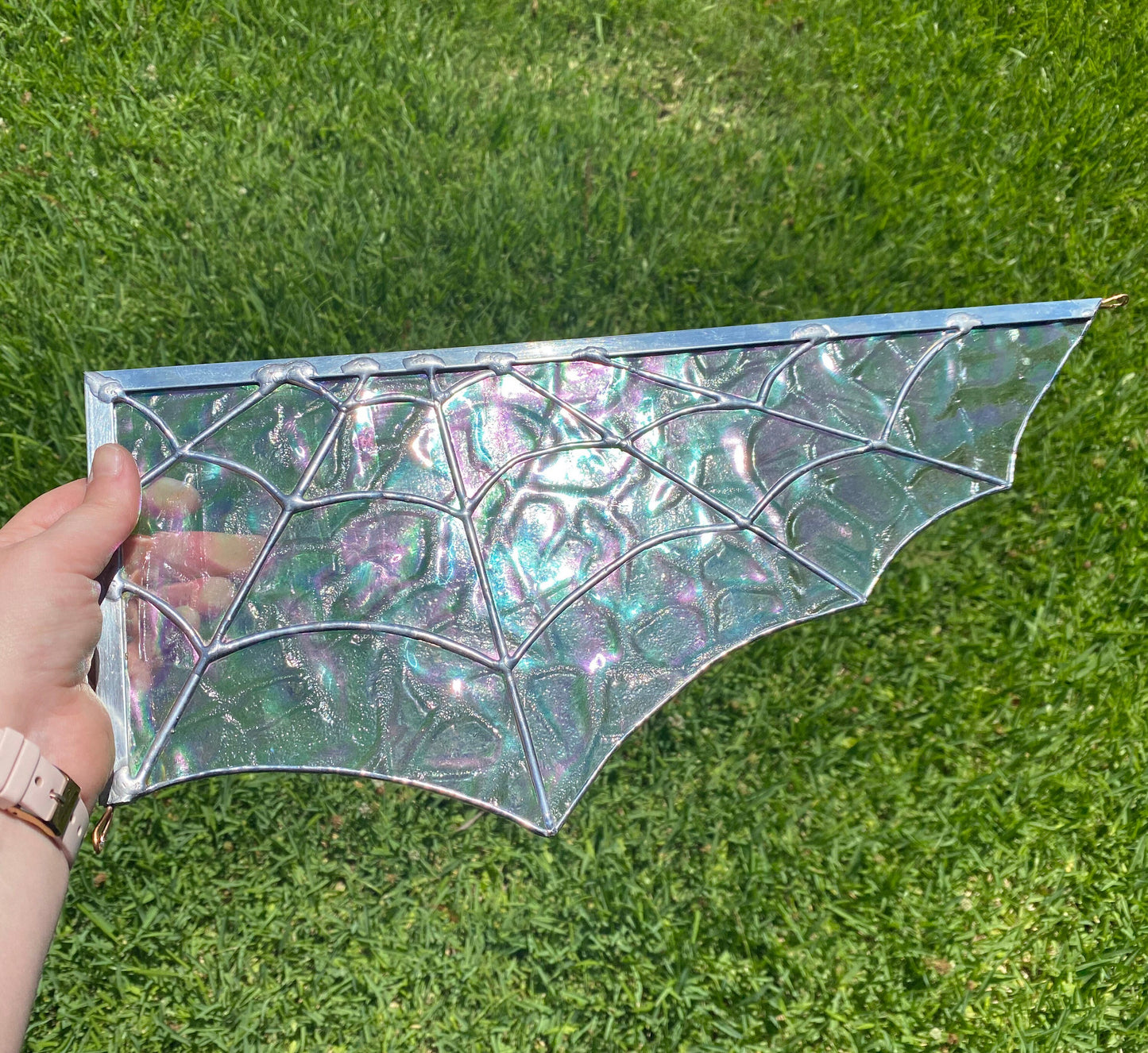 Spider Web Corner Stained Glass Spinner