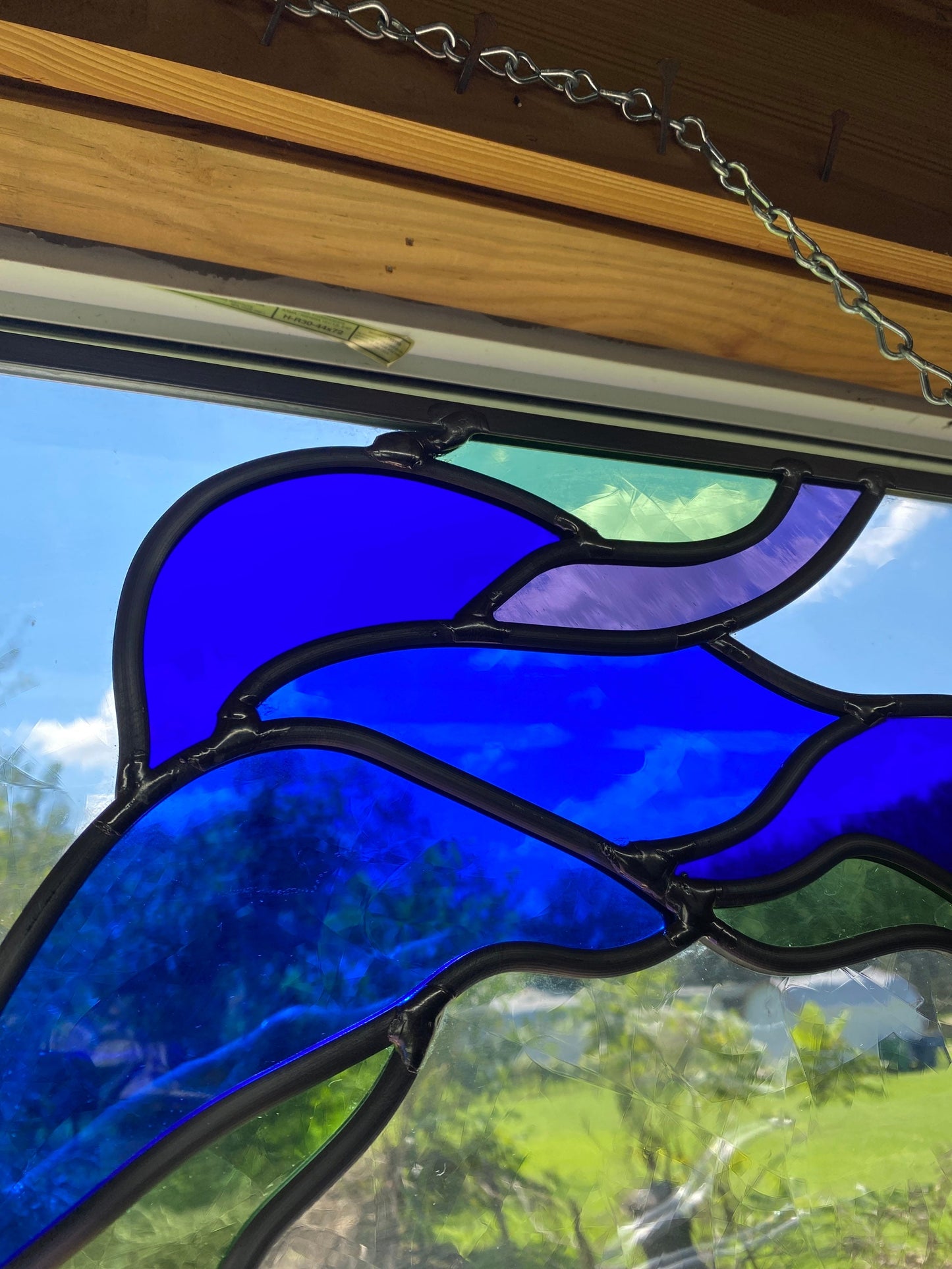 Flow Contemporary Abstract Stained Glass Panel