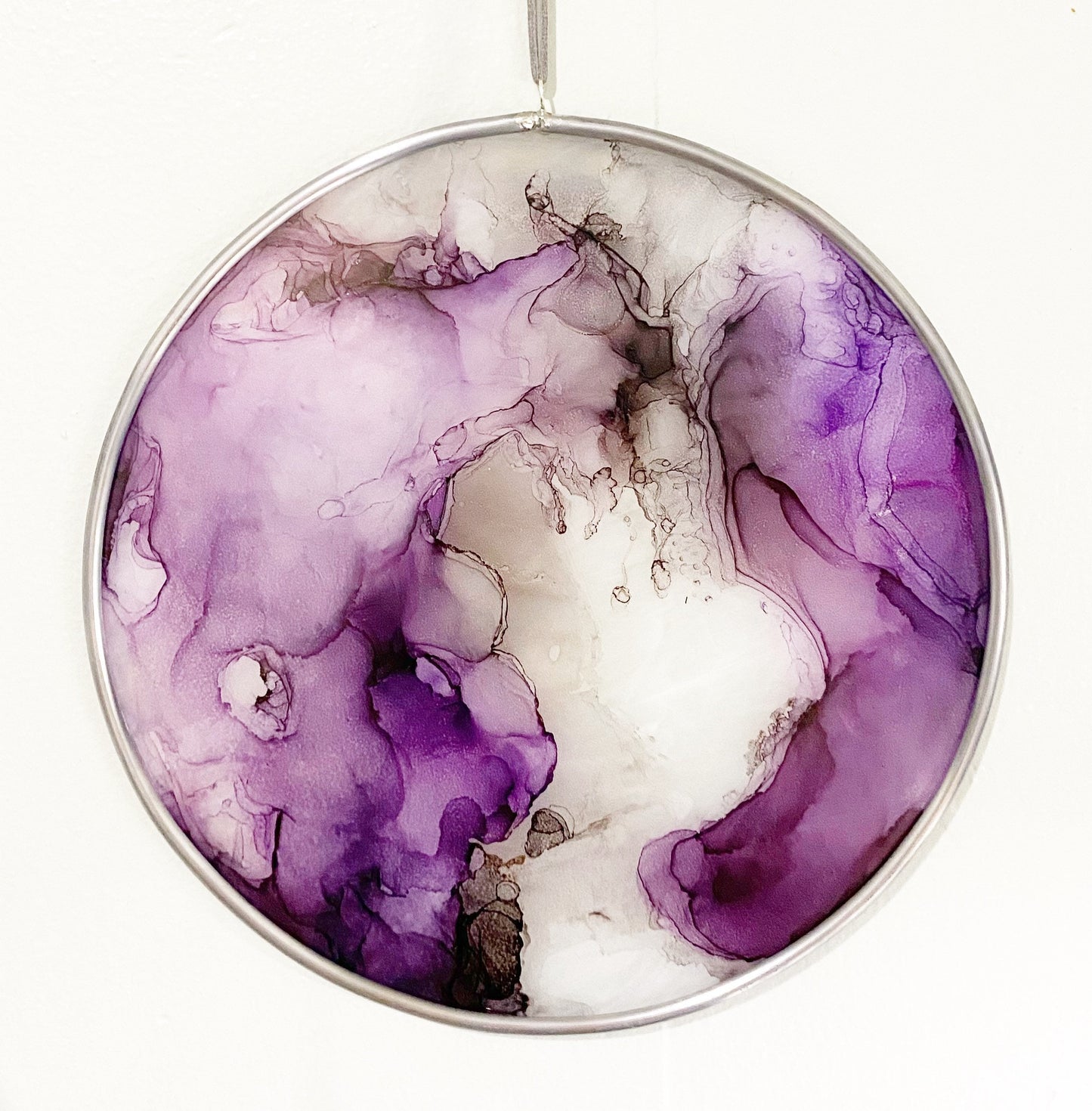 Stained Glass Birthstone Moon with Alcohol Ink