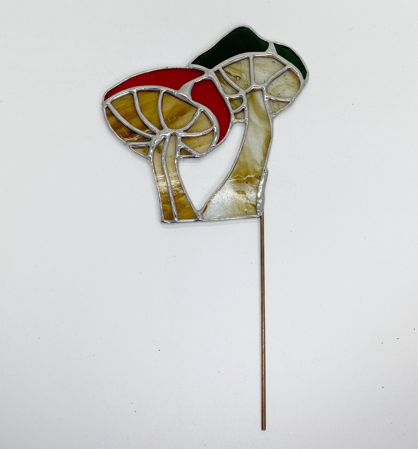 Mushroom Planter Stake Stained Glass