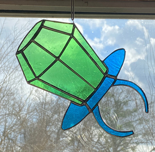 Green Candy Ring stained glass Valentine sun catcher