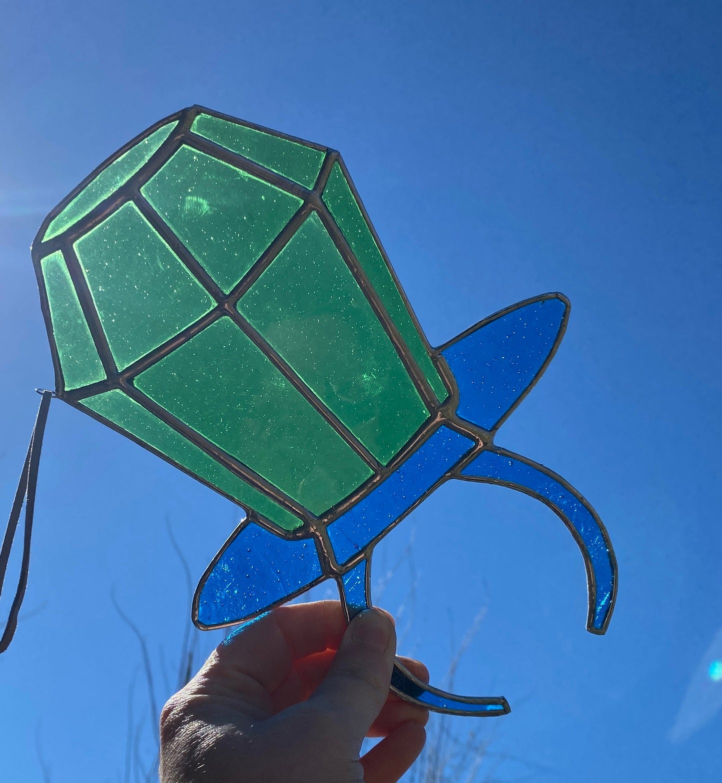 Green Candy Ring stained glass Valentine sun catcher