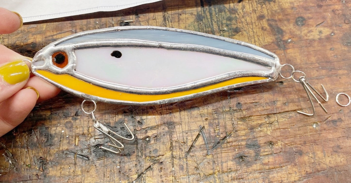 Fishing Lure Stained Glass Sun Catcher for Dad